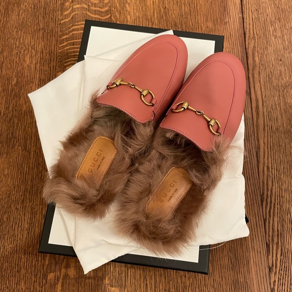 Gucci Shoes - Authentic Gucci leather Princetown mules, size 36.5